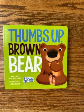 Thumbs Up, Brown Bear, children’s book- Green/Brown